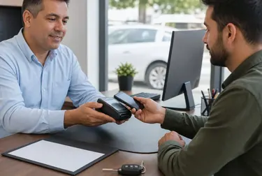 Profissional realizando pagamento de débitos de veículos